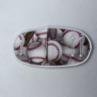 Eye patch, classic baseballs on white, metal