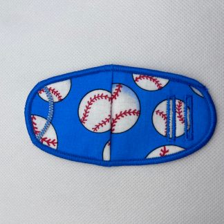 Eye patch, baseballs on blue, plastic