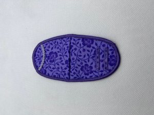 Eye patch, purple floral, plastic