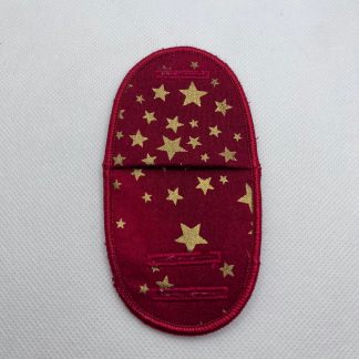 Eye patch, gold stars on red, metal